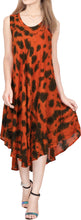 Load image into Gallery viewer, LA LEELA Floral Caftan Beach Dress Cover up for Women Orange_Y870 US Size 14 - 2