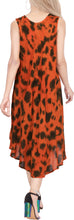 Load image into Gallery viewer, LA LEELA Floral Caftan Beach Dress Cover up for Women Orange_Y870 US Size 14 - 2