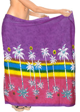 Load image into Gallery viewer, la-leela-womens-hawaiian-bikini-beach-wrap-sheer-sarong-swimming-bathing-suit-beachwear-swim-dress-pareo-cover-up-long-78x42--purple-911614