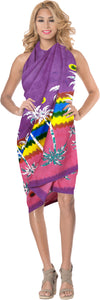 La Leela Women's Hawaiian Bikini Beach Wrap Sheer Sarong Swimming Bathing suit Beachwear Swim Dress Pareo Cover up Long 78"X42"  Purple 911614