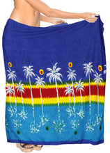 Cargar imagen en el visor de la galería, la-leela-womens-hawaiian-bikini-beach-wrap-sheer-sarong-swimming-bathing-suit-beachwear-swim-dress-pareo-cover-up-long-78x42--blue-911616