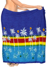 Load image into Gallery viewer, la-leela-womens-hawaiian-bikini-beach-wrap-sheer-sarong-swimming-bathing-suit-beachwear-swim-dress-pareo-cover-up-long-78x42--blue-911616