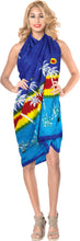 Load image into Gallery viewer, La Leela Women&#39;s Hawaiian Bikini Beach Wrap Sheer Sarong Swimming Bathing suit Beachwear Swim Dress Pareo Cover up Long 78&quot;X42&quot;  Blue 911616