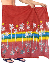 Load image into Gallery viewer, LA LEELA Men&#39;s Boho Sarong Swimwear Cover Ups Beachwear Wrap 78&quot;X42&quot; Red Z254 911617