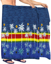 Load image into Gallery viewer, LA-LEELA-Men-Plus-Size-Sarong-Swimsuit-Cover-Up-Beach-Wear-One-Size-N_Blue_Z256