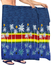 Load image into Gallery viewer, LA-LEELA-Men-Plus-Size-Sarong-Swimsuit-Cover-Up-Beach-Wear-One-Size-N_Blue_Z256