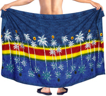 Load image into Gallery viewer, LA LEELA Men Plus Size Sarong Swimsuit Cover Up Beach Wear One Size N_Blue_Z256