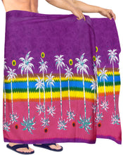 Load image into Gallery viewer, LA LEELA Men Beach Wear LAVA LAVA Wrap Lungi Sarong Cover Up 78"X42" Violet Purple Z257 911620
