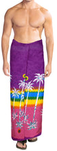 Load image into Gallery viewer, LA LEELA Men Beach Wear LAVA LAVA Wrap Lungi Sarong Cover Up 78"X42" Violet Purple Z257 911620