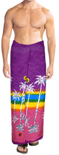 Load image into Gallery viewer, LA LEELA Men Beach Wear LAVA LAVA Wrap Lungi Sarong Cover Up 78&quot;X42&quot; Violet Purple Z257 911620