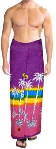 LA LEELA Men Beach Wear LAVA LAVA Wrap Lungi Sarong Cover Up 78"X42" Violet Purple Z257 911620