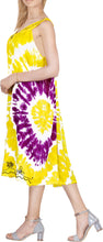 Load image into Gallery viewer, LA LEELA Women Floral Plus size Caftan Dress Hand Tie Dye Yellow_Y875 US Size 16