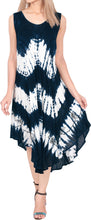 Load image into Gallery viewer, LA LEELA Floral Casual Caftan Dress for Women Navy Blue_Y892 US Size 14 - 20W