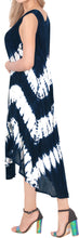 Load image into Gallery viewer, LA LEELA Floral Casual Caftan Dress for Women Navy Blue_Y892 US Size 14 - 20W