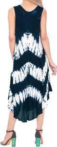 LA LEELA Floral Casual Caftan Dress for Women Navy Blue_Y892 US Size 14 - 20W