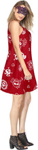 Load image into Gallery viewer, La Leela Halloween Women&#39;s Sundress Scary Cute Cross Skull Print Red