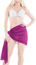 Load image into Gallery viewer, la-leela-womens-hawaiian-bikini-beach-wrap-sheer-sarong-swimming-bathing-suit-beachwear-swim-dress-pareo-cover-up-long-72x21-pink-911871