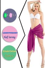Load image into Gallery viewer, La Leela Women&#39;s Hawaiian Bikini Beach Wrap Sheer Sarong Swimming Bathing suit Beachwear Swim Dress Pareo Cover up Long 72&quot;X21&quot; Pink 911871