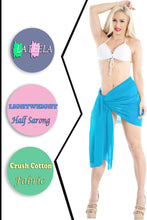 Load image into Gallery viewer, La Leela Women&#39;s Hawaiian Bikini Beach Wrap Sheer Sarong Swimming Bathing suit Beachwear Swim Dress Pareo Cover up Long 78&quot;X42&quot;  Blue 911872