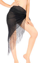 Load image into Gallery viewer, la-leela-womens-hawaiian-bikini-beach-wrap-sheer-sarong-swimming-bathing-suit-beachwear-swim-dress-pareo-cover-up-long-78x42--black-912103