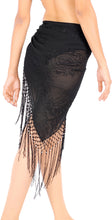 Load image into Gallery viewer, La Leela Women&#39;s Hawaiian Bikini Beach Wrap Sheer Sarong Swimming Bathing suit Beachwear Swim Dress Pareo Cover up Long 78&quot;X42&quot;  Black 912103