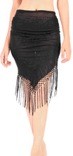Load image into Gallery viewer, la-leela-womens-hawaiian-bikini-beach-wrap-sheer-sarong-swimming-bathing-suit-beachwear-swim-dress-pareo-cover-up-long-78x42--black-912110