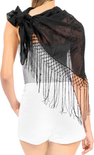 Load image into Gallery viewer, La Leela Women&#39;s Hawaiian Bikini Beach Wrap Sheer Sarong Swimming Bathing suit Beachwear Swim Dress Pareo Cover up Long 78&quot;X42&quot;  Black 912112