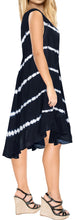Cargar imagen en el visor de la galería, LA LEELA Women&#39;s Beach Dress Swing Sundress Beachwear US 14-20W Navy Blue_Q416