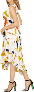 LA LEELA Women's Beach Dress Summer Casual T  Dress US 14-20W Mustard_Q713