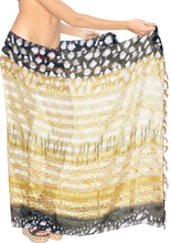 Load image into Gallery viewer, la-leela-womens-hawaiian-bikini-beach-wrap-sheer-sarong-swimming-bathing-suit-beachwear-swim-dress-pareo-cover-up-long-78x42--brown-912130