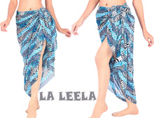 Load image into Gallery viewer, La Leela Women&#39;s Hawaiian Bikini Beach Wrap Sheer Sarong Swimming Bathing suit Beachwear Swim Dress Pareo Cover up Long 78&quot;X42&quot;  Blue 912132