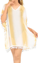 Load image into Gallery viewer, LA LEELA Women Caftan Bikini Swimwear Cover Up Dress US 0-8 [XS- M] White_S365
