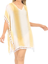Load image into Gallery viewer, LA LEELA Women Caftan Bikini Swimwear Cover Up Dress US 0-8 [XS- M] White_S365