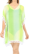 Load image into Gallery viewer, LA LEELA Women Kaftan Swimsuit Cover Ups Dress for Swimwear US 0-8 White_T458