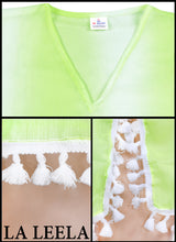Load image into Gallery viewer, LA LEELA Women Kaftan Swimsuit Cover Ups Dress for Swimwear US 0-8 White_T458