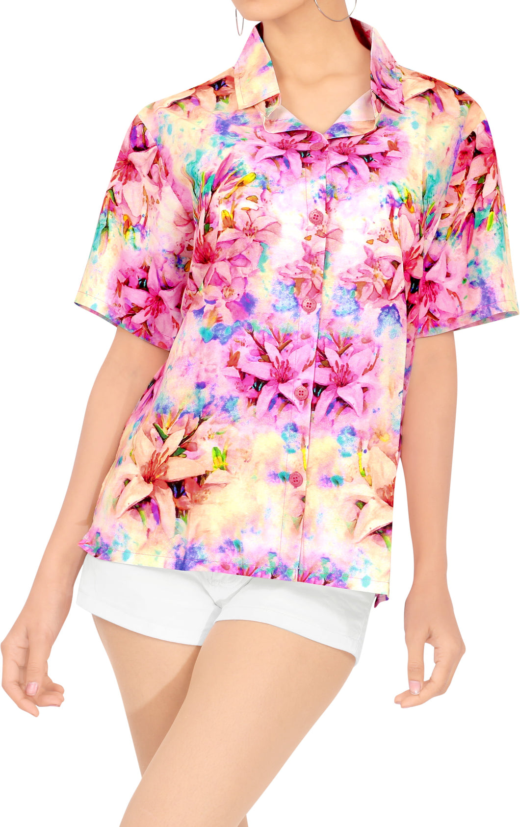 la-leela-womens-christmas-flowers-oasis-aloha-relaxed-fit-beach-hawaiian-tropical-beach--short-sleeve-blouse-printed-shirt-christmas-pink