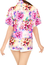 Load image into Gallery viewer, Pink Tropical Floral Printed Casual Shirt For Women