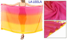 Load image into Gallery viewer, La Leela Women&#39;s Hawaiian Bikini Beach Wrap Sheer Sarong Swimming Bathing suit Beachwear Swim Dress Pareo Cover up Long 78&quot;X42&quot;  Orange 912368