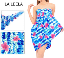 Load image into Gallery viewer, LA LEELA Women&#39;s Sarong Swimsuit Cover Up Summer Beach Wrap One Size Blue_Z113
