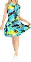 Load image into Gallery viewer, LA LEELA Women Swimwear Bathing Suit Cover Up for Swimsuit US 4 [S] Blue_T794
