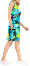 Load image into Gallery viewer, LA LEELA Women Swimwear Bathing Suit Cover Up for Swimsuit US 4 [S] Blue_T794