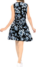 Load image into Gallery viewer, LA LEELA Women Swim Beach Dress Caftan Cover Up Swimwear US 10 [M] Black_T728