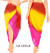 Load image into Gallery viewer, La Leela Women&#39;s Hawaiian Bikini Beach Wrap Sheer Sarong Swimming Bathing suit Beachwear Swim Dress Pareo Cover up Long 78&quot;X42&quot;  Yellow 912501