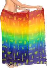Load image into Gallery viewer, LA LEELA Women&#39;s Swimwear Sarong Wrap Maxi Swim Bottom Fish Multicolor