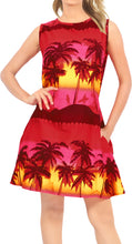 Load image into Gallery viewer, LA LEELA Women&#39;s Swim Beach Dress Kaftan Cover Ups Swimwear US 4 [S] Red_U148