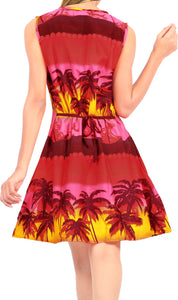 LA LEELA Women's Swim Beach Dress Kaftan Cover Ups Swimwear US 4 [S] Red_U148