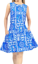 Load image into Gallery viewer, LA LEELA Women Summer Swimsuit Tops Cover Ups Beach Swimwear US 4 [S] Blue_U609
