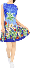 Load image into Gallery viewer, LA LEELA Women Kimono Bikini Swimwear Cover Up Dress Tops US 14 [L] Blue_V208