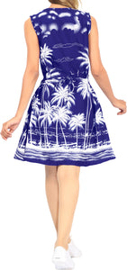 LA LEELA Women Tunic Swimsuit Tops Cover Up Swimwear US 4 [S] Royal Blue_V583