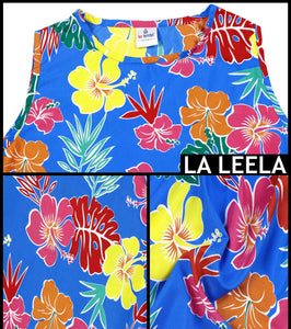 LA LEELA Women's Swimsuit Beach Bikini Cover Ups Swimwear US 14 [L] Blue_V562